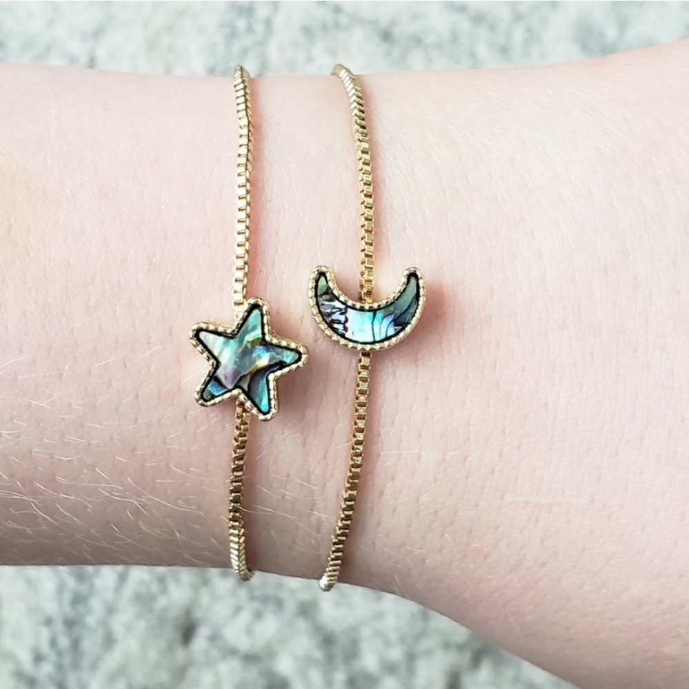 NWOT Genuine abalone shell bracelet set